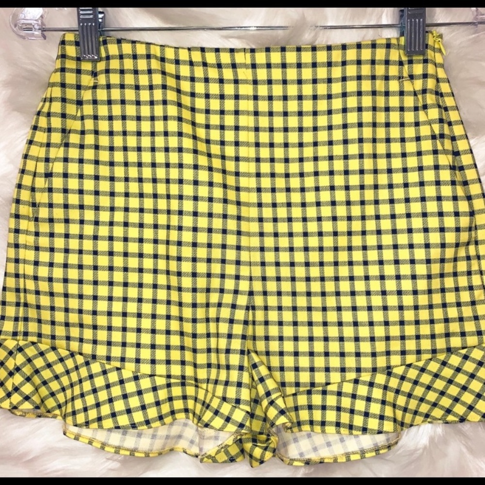 Gingham print shorts